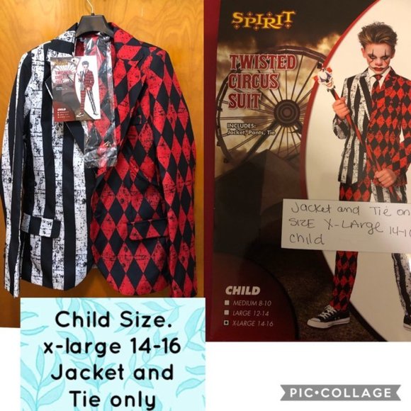 Spirit Other - NEW SPIRIT BOYS TWISTED CIRCUS *JACKET & TIE ONLY